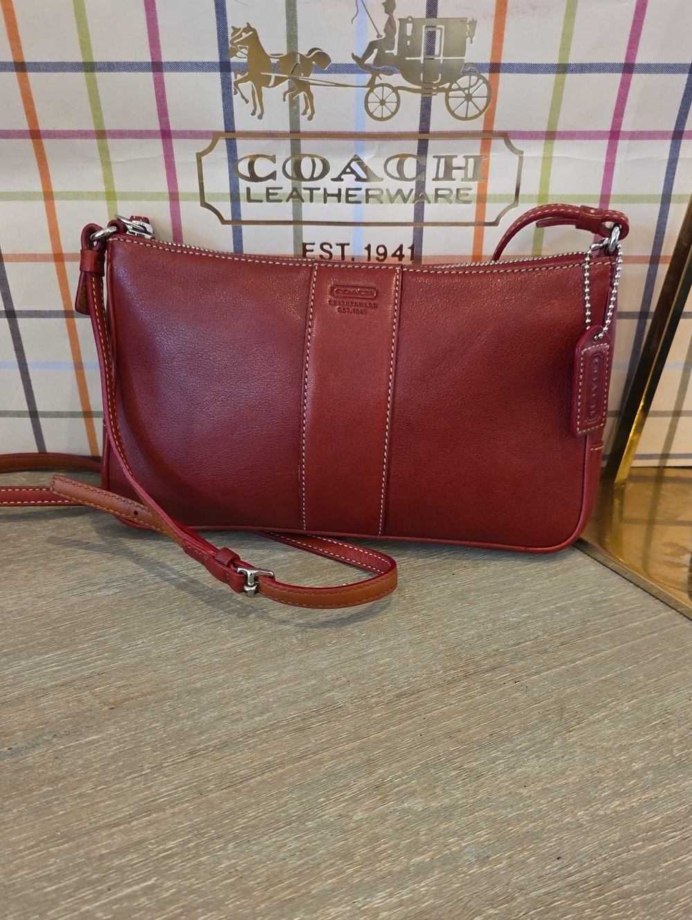 Coach Red Vintage Slim Demi Crossbody #7878
